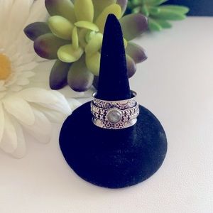 Labradorite Silver Handmade Meditation Spinner Ring